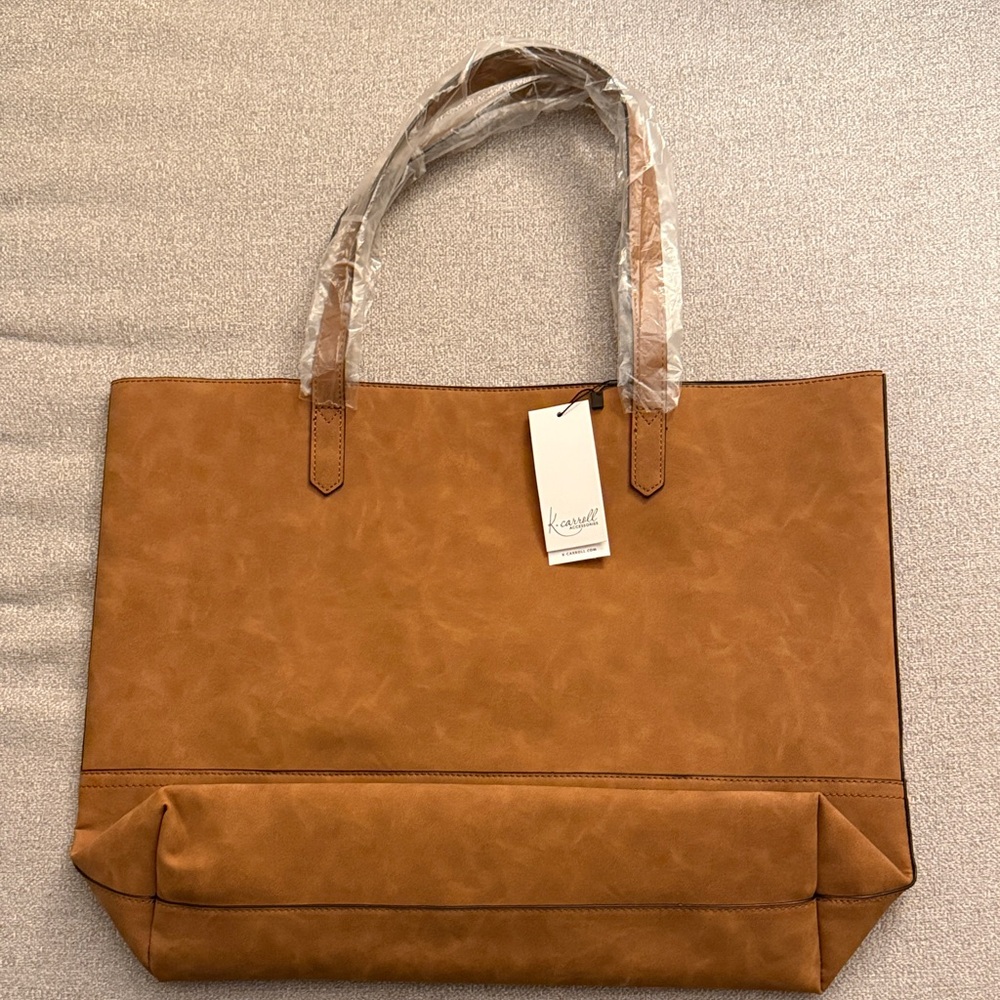 NWT K. Carroll Taylor Tote Bag + Wristlet (Camel)